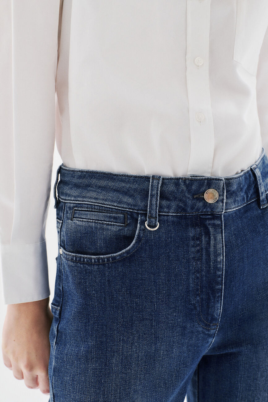 Pcomelongjean2 trousers stone denim woman