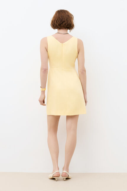 Robe Rsoline 100% lin jaune pastel femme