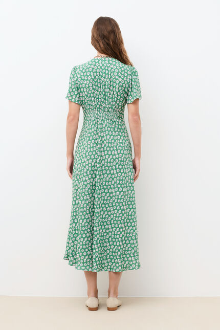Robe Romeline vert prairie femme