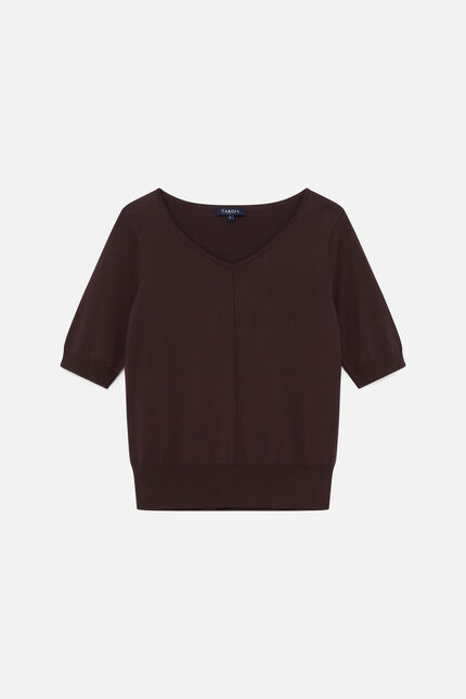 Pull Mrico marron fonc&eacute; femme