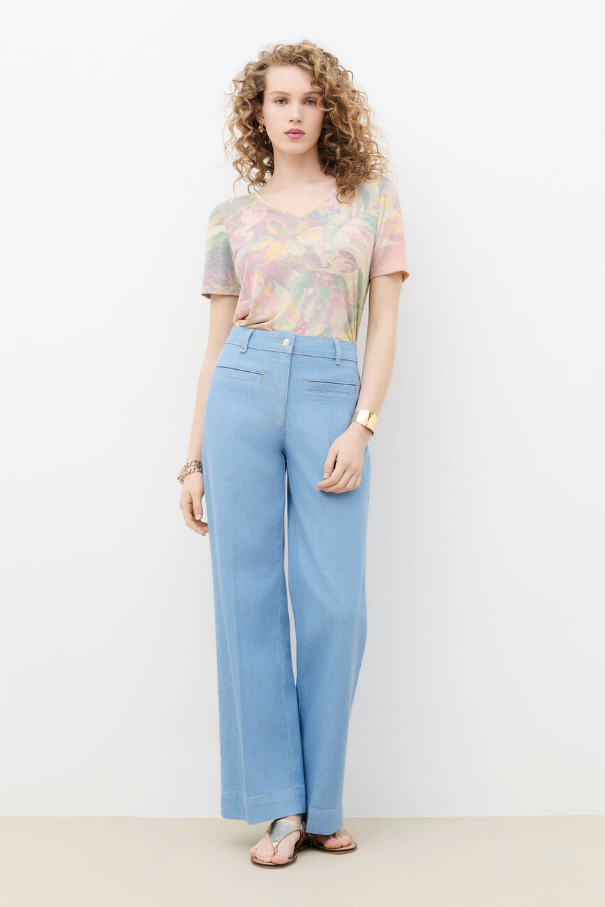 Pantalon Poemedenim bleu ciel femme