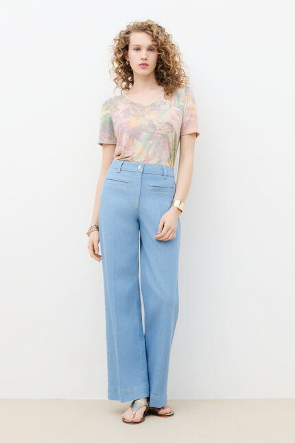 Pantalon Poemedenim bleu ciel femme