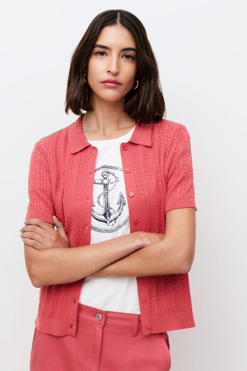 Pull Barbara rose framboise femme
