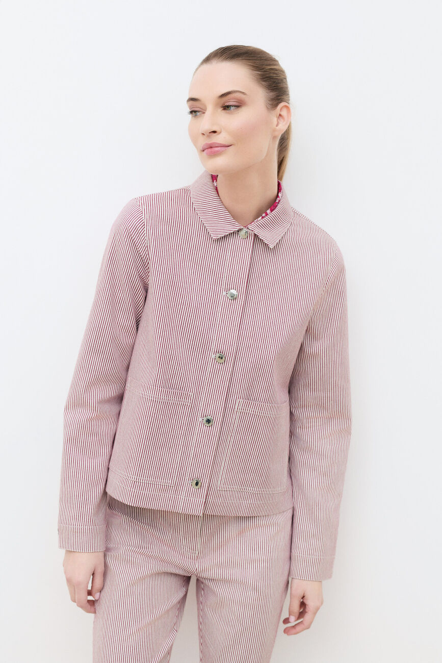 Vaninastripe jacket raspberry pink woman