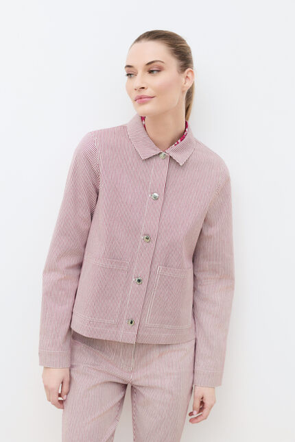 Veste Vaninastripe rose framboise femme