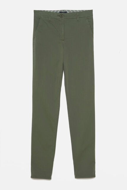 Pantal&oacute;n adelmo verde caqui mujer