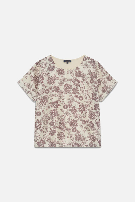 Camiseta Tmargerita-Fleur castanho mulher