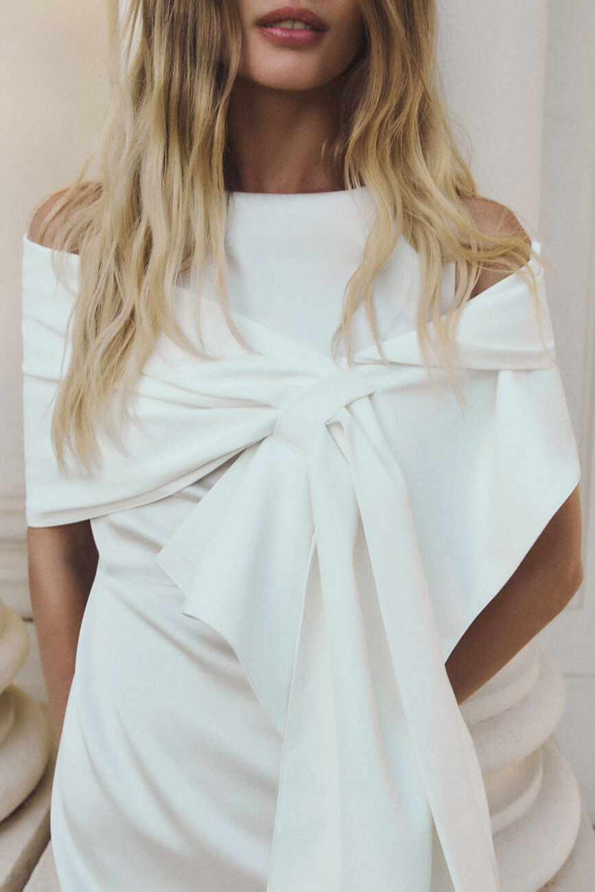 Poncho Arielle ecru donna