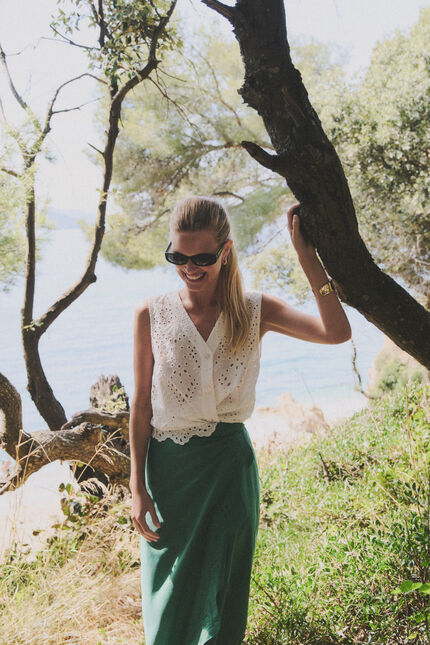 Jupe Jomy vert femme