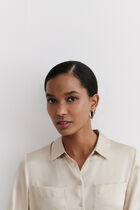 Jeanne b 100% silk shirt sand woman