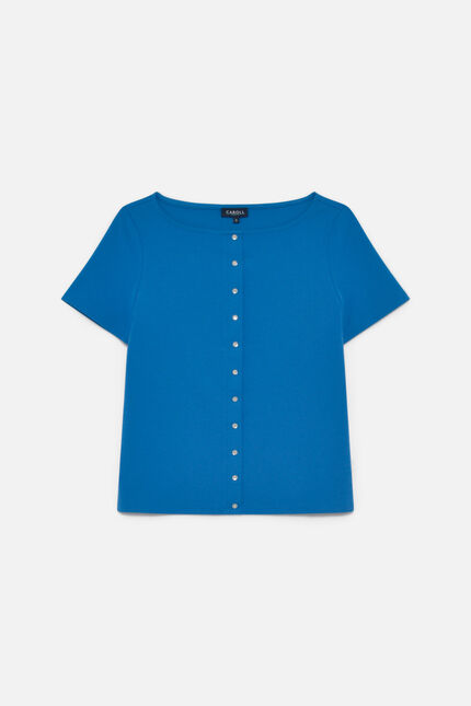 T-shirt Tval bleu fonc&eacute; femme
