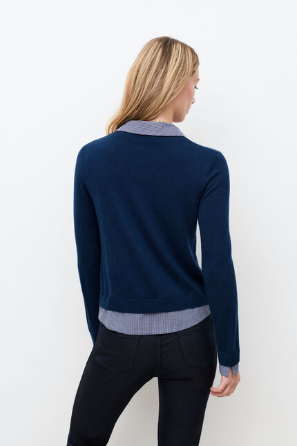 Pull Mlenny bleu marine femme