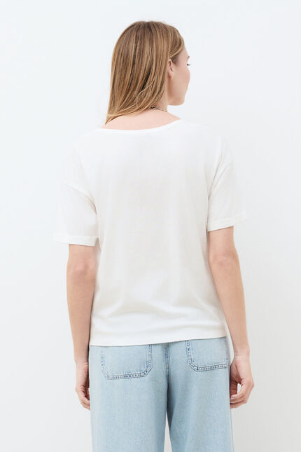 Camiseta Tim-Mom azul-marinho mulher