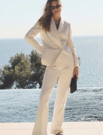 Hochgeschnittene Hose Persian cremefarben damen
