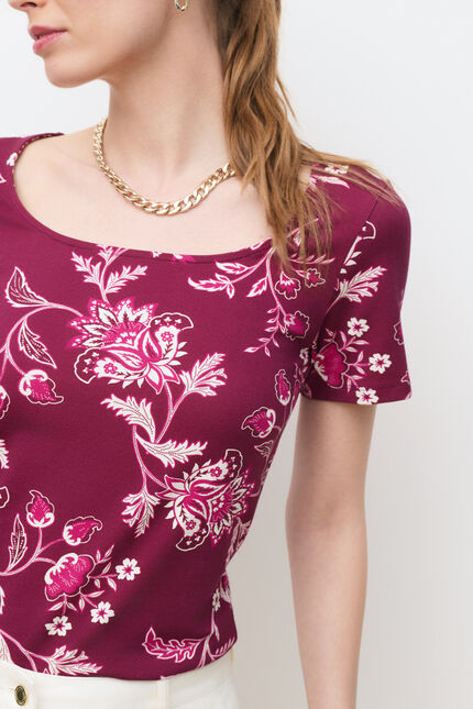T-shirt Tvania1 rose framboise femme