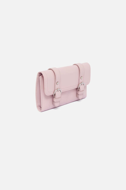 Portefeuille Thais en cuir naturel rose clair femme