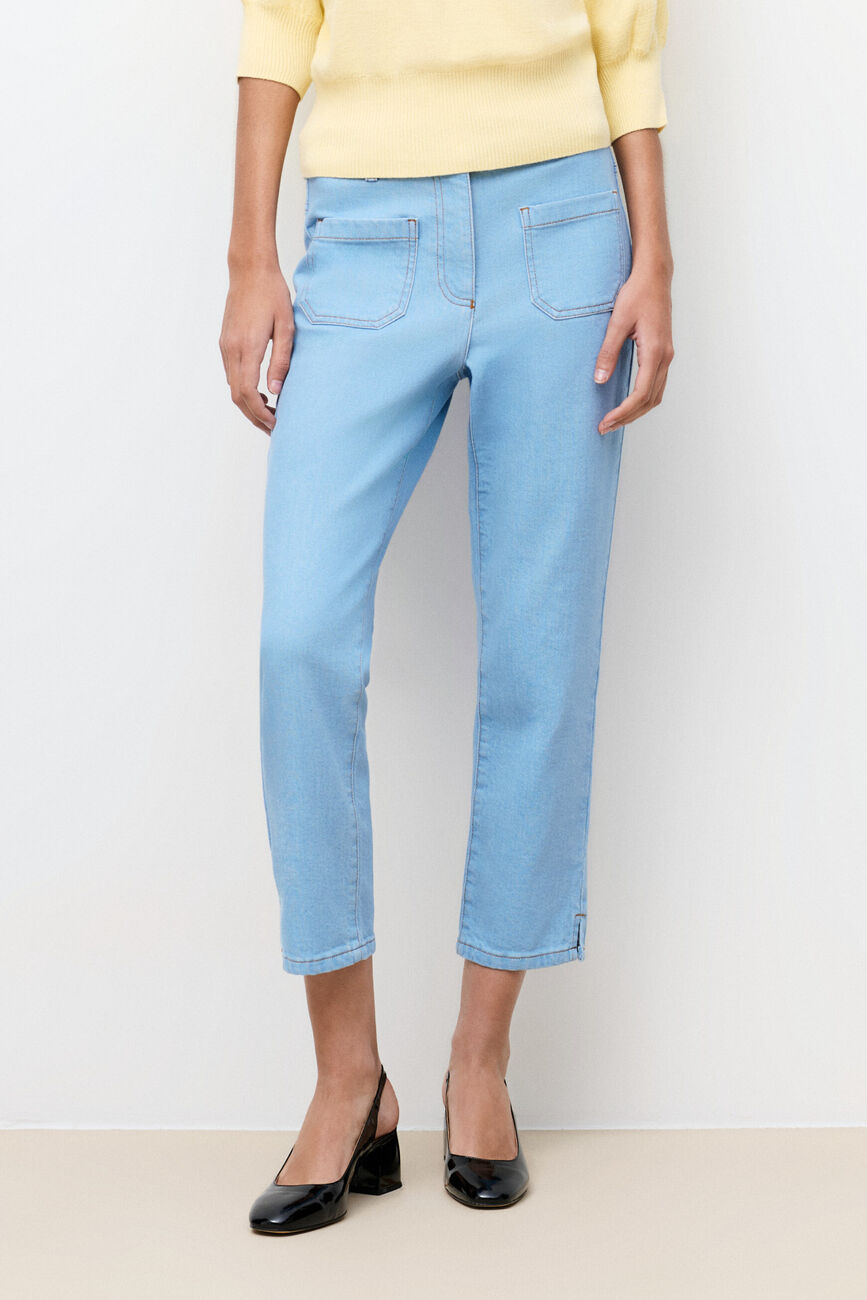 Broek Pmalleydenim lichtblauw vrouw