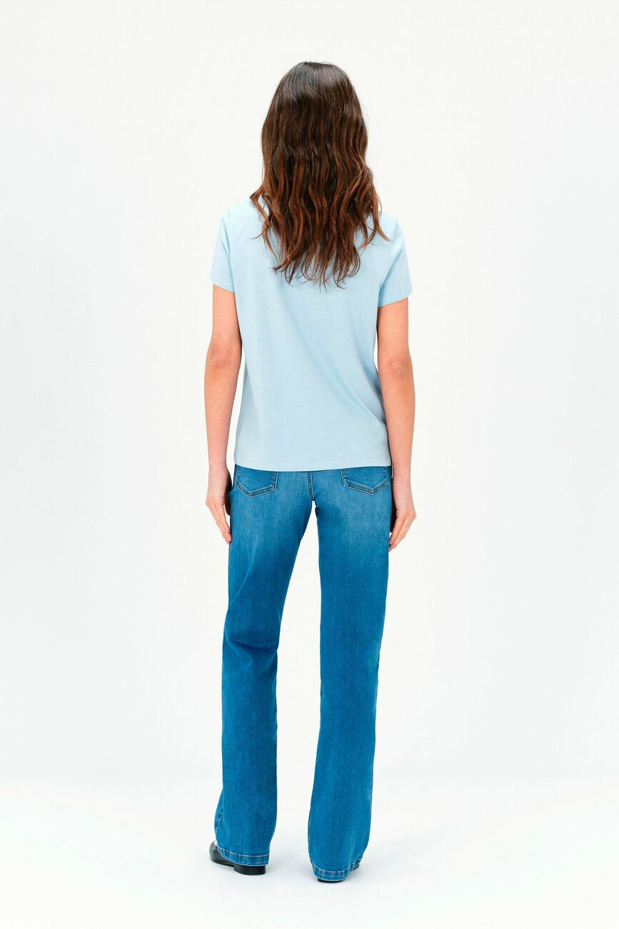 T-shirt Toutes &agrave; l'&eacute;cole Taxime house denim stone vrouw