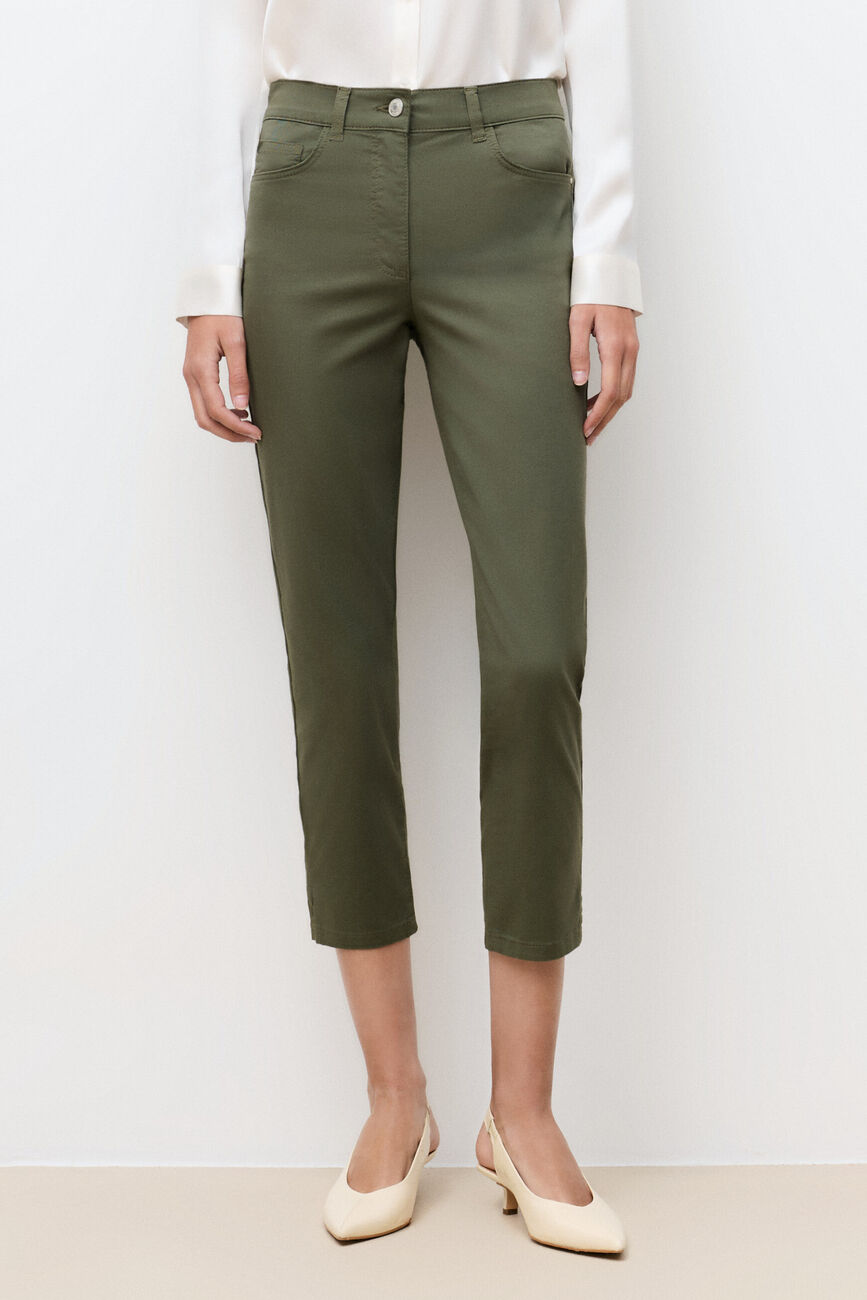 pantacourt mason vert kaki femme