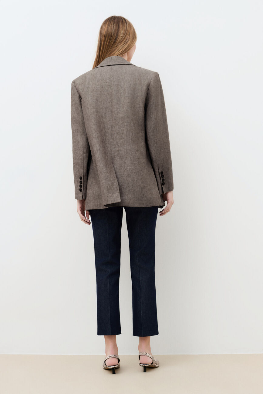 Jas Vesuve2 100% lin marron fonc&eacute; vrouw
