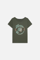 T-shirt all at school taxime happy khaki green woman