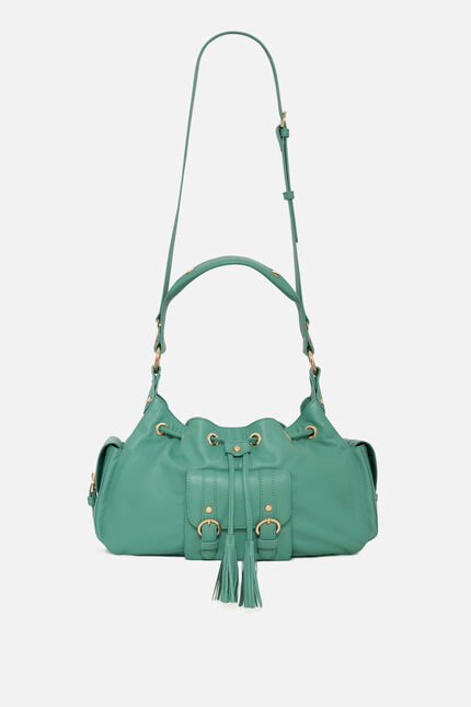 Sac Victoria en cuir naturel vert femme