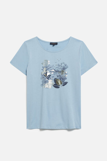 T-shirt toutes &agrave; l'&eacute;cole taxime house denim stone femme