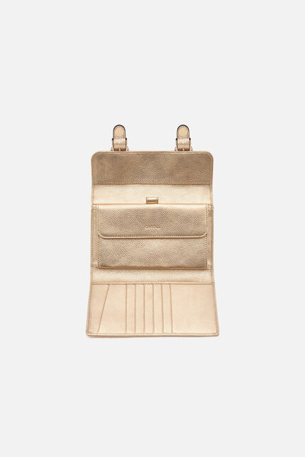Portefeuille Thais en cuir naturel couleur or femme