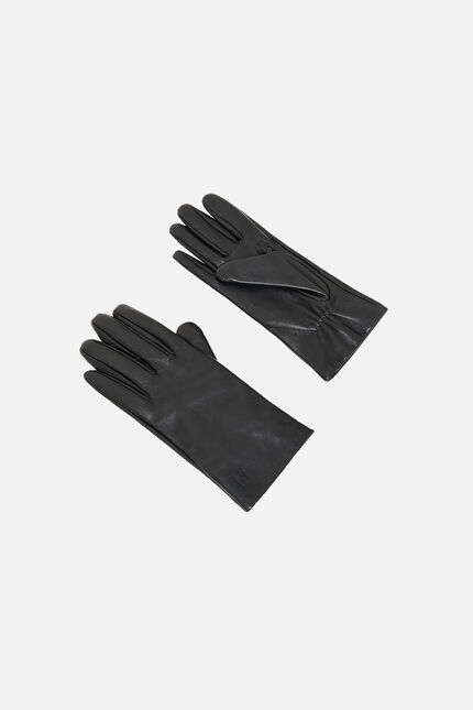 Gants Nora en cuir naturel noir femme