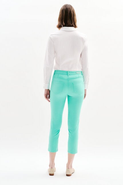 pantacourt mason vert menthe femme