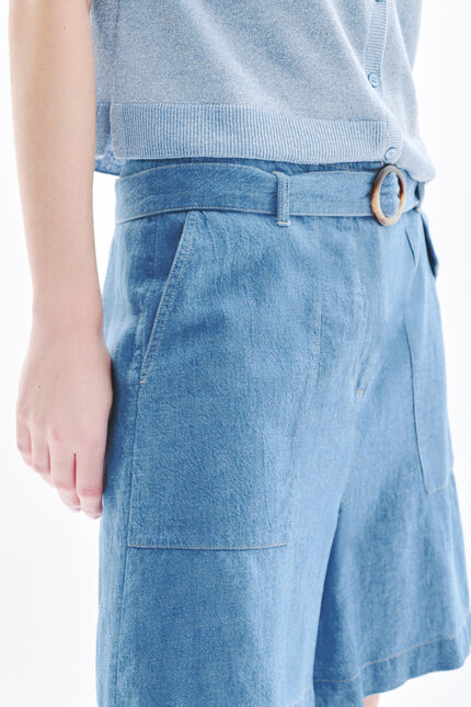 Short Sagnes bleu ciel femme