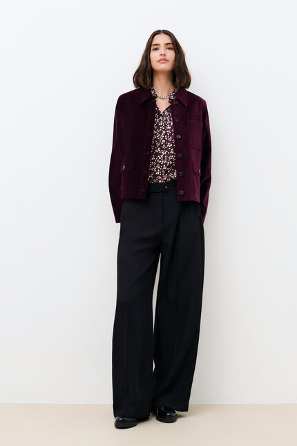 Veste Vminatavelours prune femme