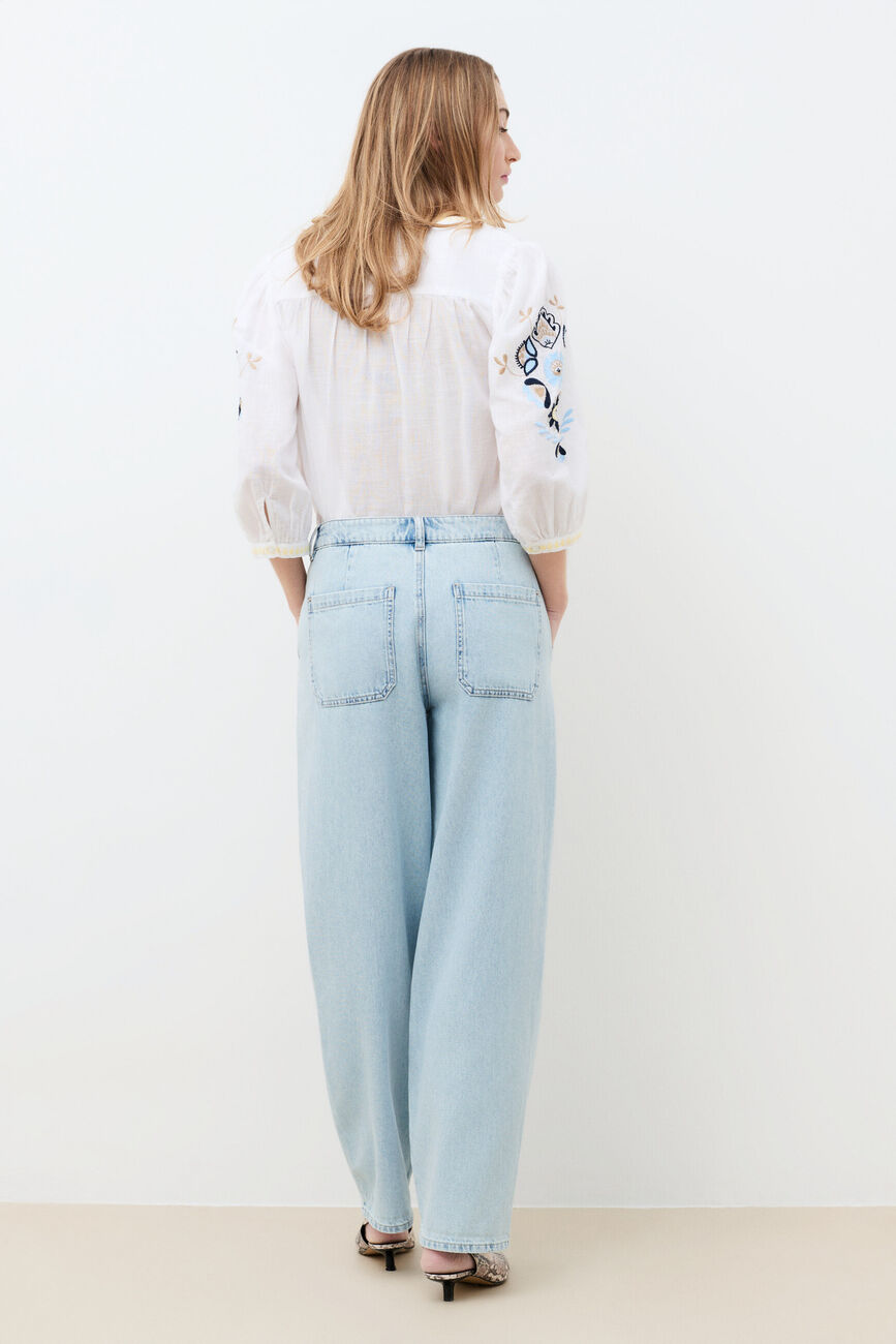Polairodenim trousers baby blue denim woman