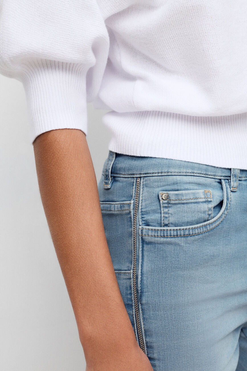 Pantalon pims denim baby bleu femme