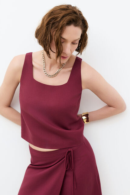 Chemise Cina bordeaux femme