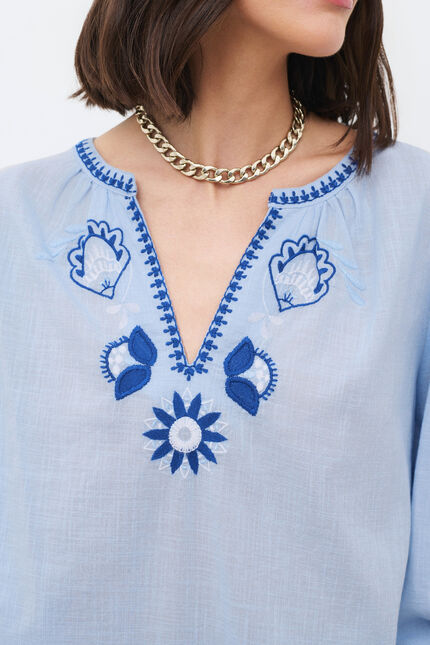Chemise Cangelina bleu ciel femme