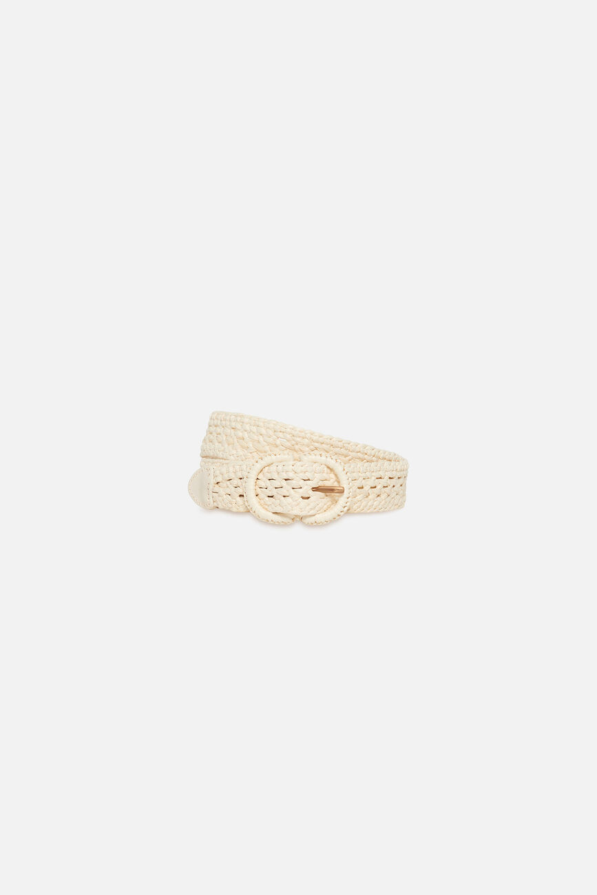 Cintur&oacute;n Leoniera crema mujer
