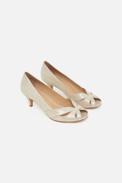 Sandales Selita en cro&ucirc;te de cuir couleur or femme