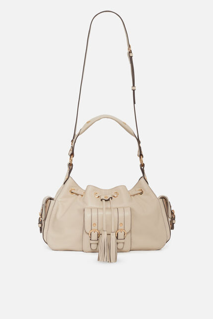 Sac Victoria en cuir naturel ivoire femme