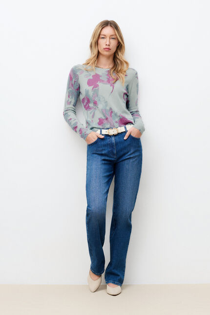 Pull Mzoelo2 100% cachemire bleu gris femme