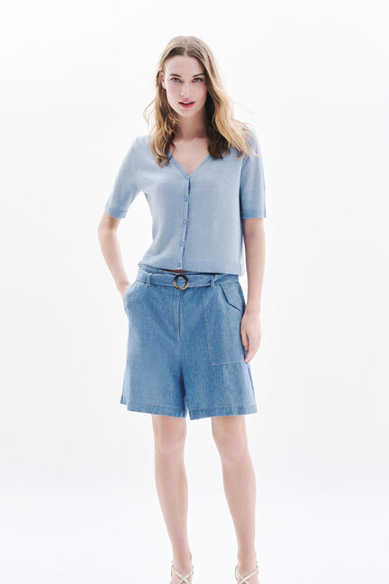 Short Sagnes bleu ciel femme