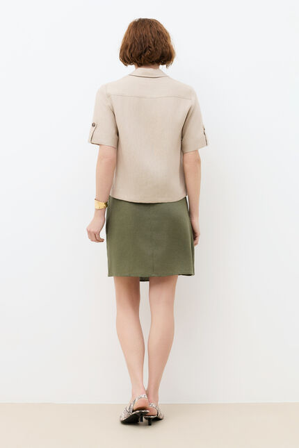 Chemise Civa 100% lin taupe femme