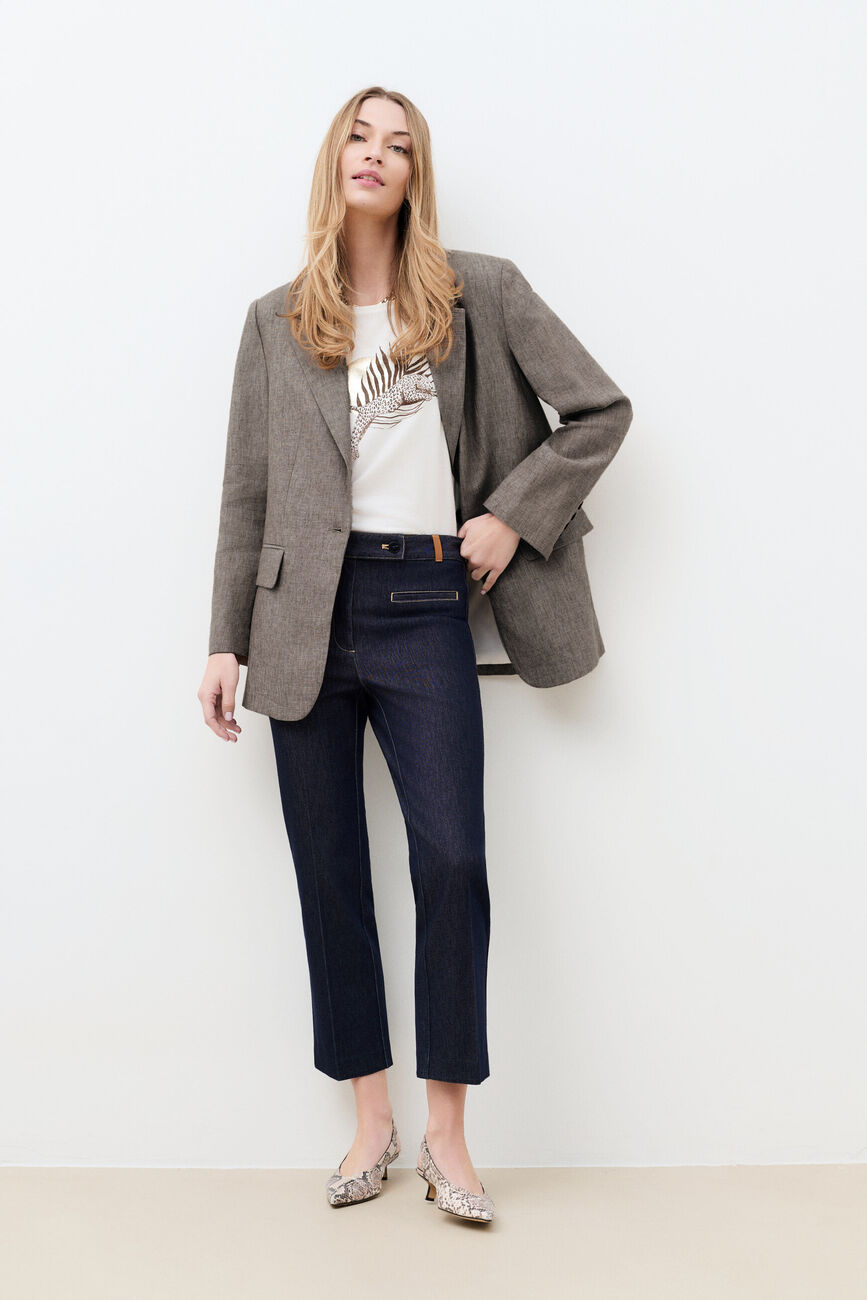 Jas Vesuve2 100% lin marron fonc&eacute; vrouw