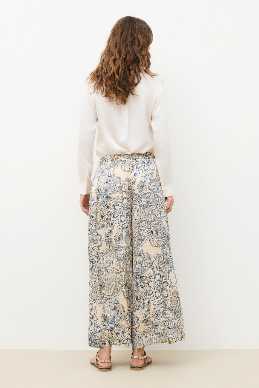 Trousers Pinceau Print ecru woman