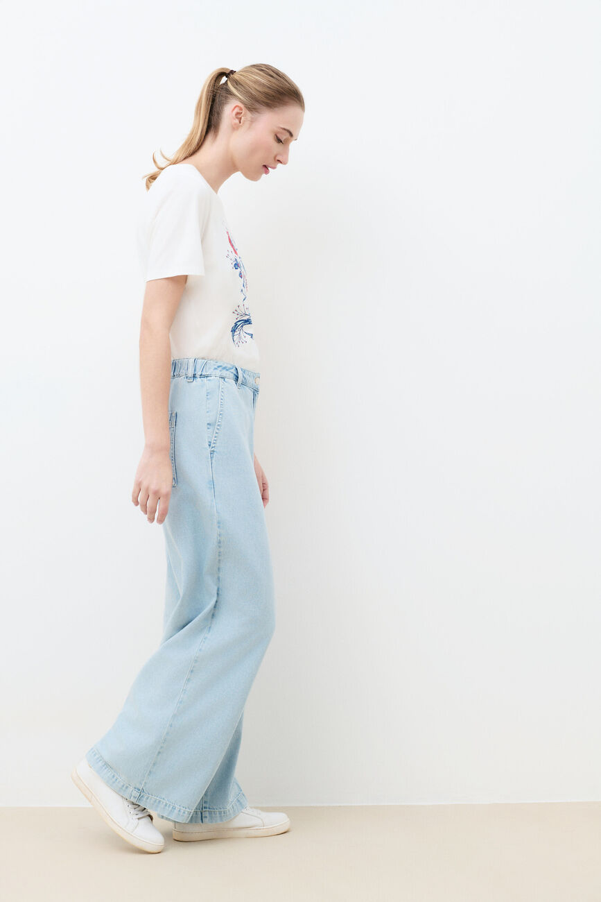 Pandidenim trousers sky blue woman