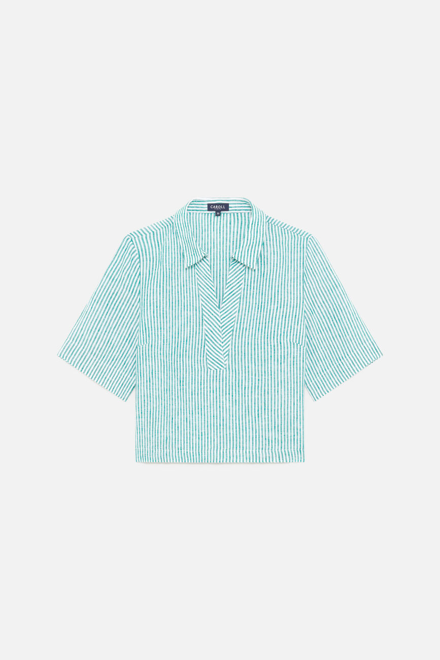 Chemise Cvanille 100% lin vert femme