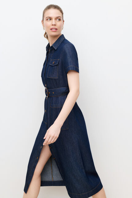 Robe Rlaurine2 denim double stone femme