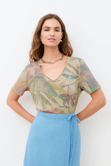 T-shirt Tmolly bleu gris femme