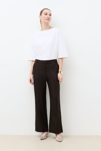 Pantalon Pulse1 100% lin marron fonc&eacute; femme