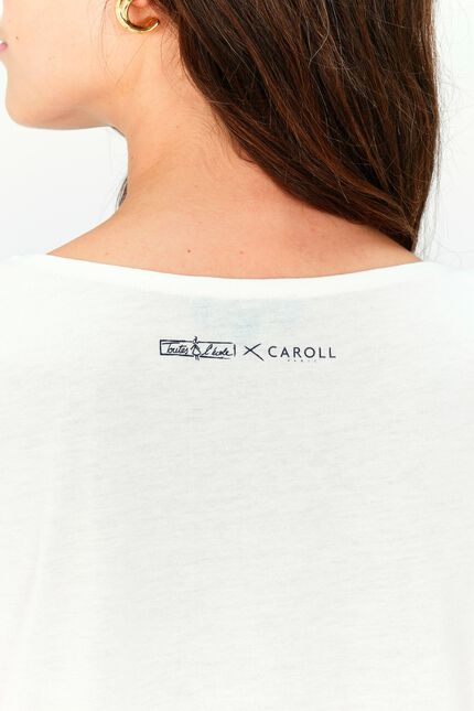 T-shirt toutes &agrave; l'&eacute;cole taxime house blanc femme